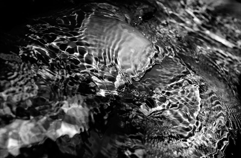 Corps de femme nue dans l'eau noir et blanc